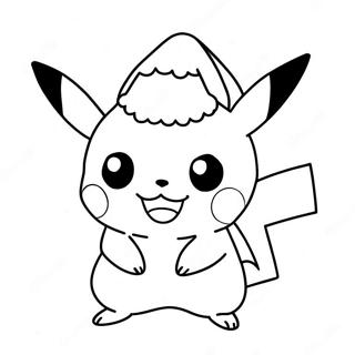 Pikachu In A Santa Hat Coloring Page 20933-16539