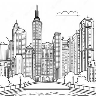 Colorful Chicago Architecture Coloring Page 20973-16582