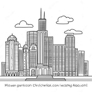 Colorful Chicago Architecture Coloring Page 20973-16583