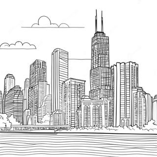 Colorful Chicago Architecture Coloring Page 20973-16584