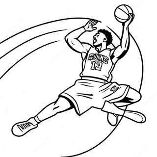 Phoenix Suns Basketball Player Dunking Coloring Page 21113-16696