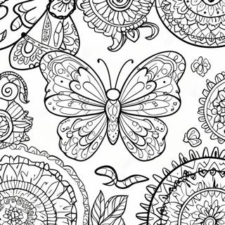 Dreamcatcher Butterfly For Adults Coloring Pages