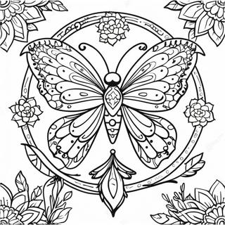 Page À Colorier Mandala De Papillon Attrape-Rêves 21212-16764