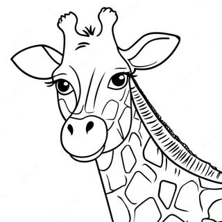 Giraffe Met Kleurrijke Vlekken Kleurplaat 2121-1699