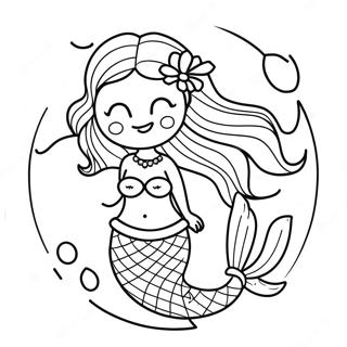 Enchanted Beautiful Mermaid Coloring Page 21242-16793