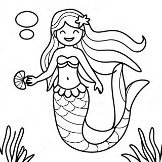 Enchanted Beautiful Mermaid Coloring Page 21242-16794