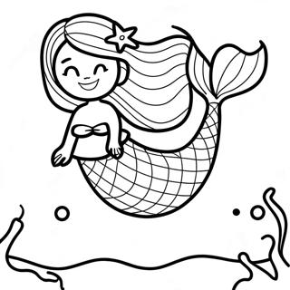 Enchanted Beautiful Mermaid Coloring Pages