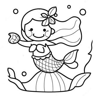 Graceful Mermaid Swimming In The Ocean Coloring Page 21243-16791