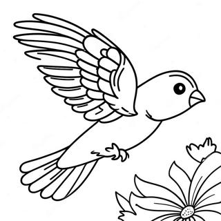 Colorful Bird In Flight Coloring Page 21273-16813