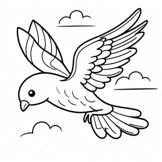 Colorful Bird In Flight Coloring Page 21273-16814