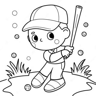 Cute Cartoon Golfer Coloring Page 2131-1706