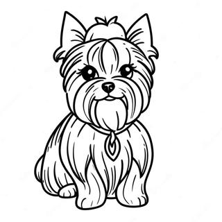 Realistische Yorkie Die Mooi Zit Kleurplaat 21362-16894