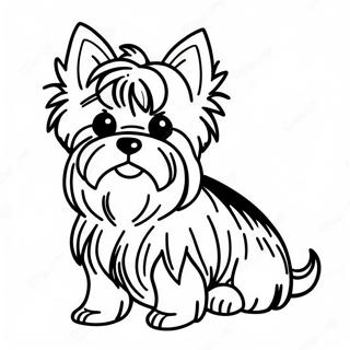 Realistische Yorkie Die Mooi Zit Kleurplaat 21362-16896