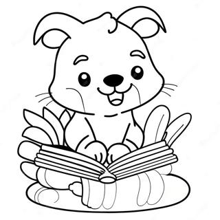 Cute Animals Reading Coloring Page 2141-1719