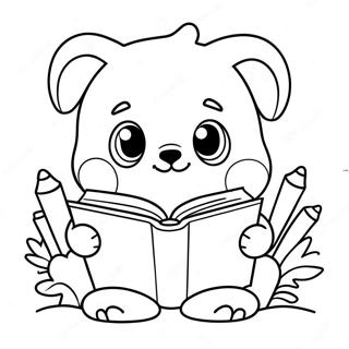 Cute Animals Reading Coloring Page 2141-1720