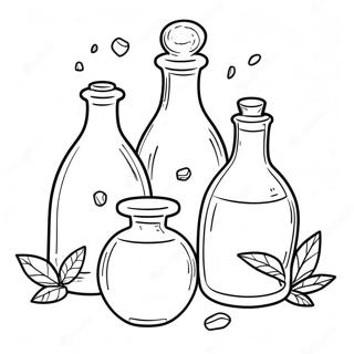 Mysterious Potion Bottles Coloring Page 21523-17016