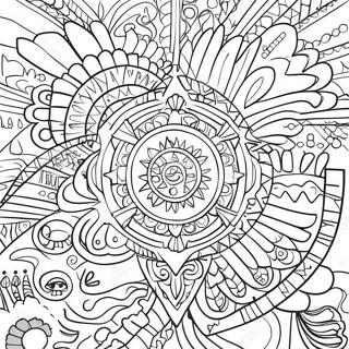 Colorful Indigenous Symbols Coloring Page 21593-17077