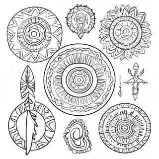 Colorful Indigenous Symbols Coloring Page 21593-17078