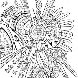 Colorful Indigenous Symbols Coloring Page 21593-17079