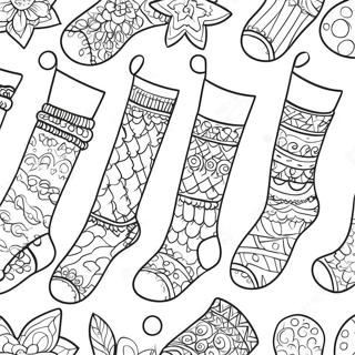 Colorful Socks Pattern Coloring Page 21632-17095