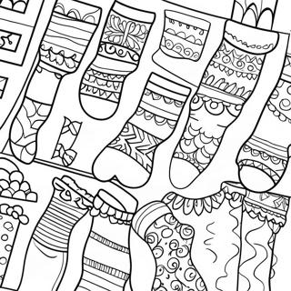 Colorful Socks Pattern Coloring Page 21632-17096