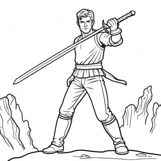 Jim Lake Jr. With Sword Coloring Page 21643-17113