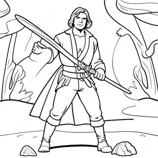 Jim Lake Jr. With Sword Coloring Page 21643-17115