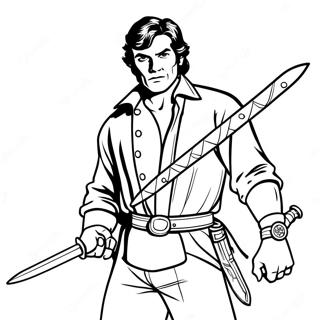 Jim Lake Jr. With Sword Coloring Page 21643-17116