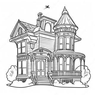 Victorian House Exterior Coloring Page 21652-17117