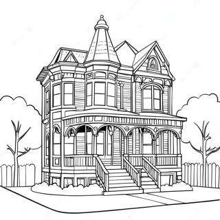 Victorian House Exterior Coloring Page 21652-17118