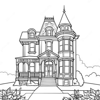 Victorian House Exterior Coloring Page 21652-17119