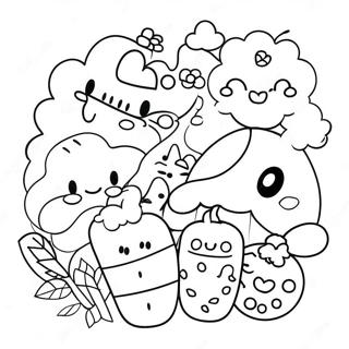 Pagini De Colorat Cu Doodle Kawaii Drăguț 21662-17126