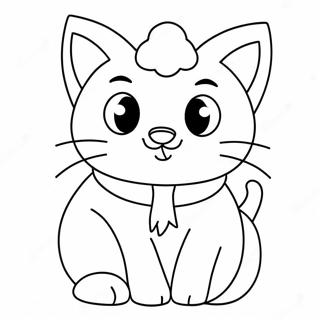 Cute Christmas Cat Coloring Page 21672-17139