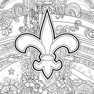 หน้าระบายสีโลโก้ทีม New Orleans Saints 21712-17201