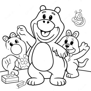 Barney And Friends Playing Coloring Page 2171-1737