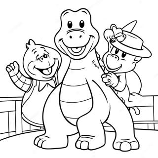 Barney And Friends Playing Coloring Page 2171-1738