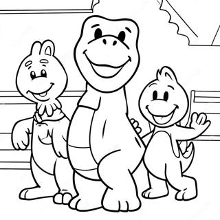 Barney And Friends Playing Coloring Page 2171-1740