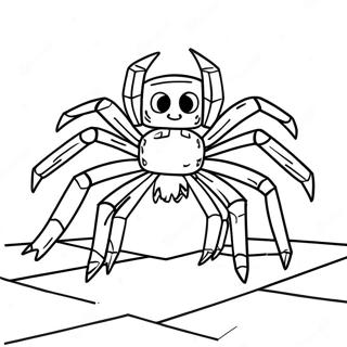 Creepy Minecraft Spider Coloring Page 21743-17188