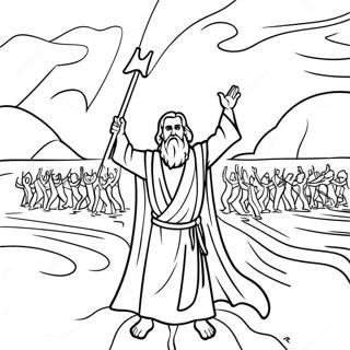 Moses Parting The Red Sea Coloring Page 21813-17250