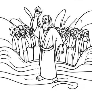 Moses Parting The Red Sea Coloring Page 21813-17251