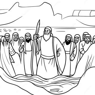 Moses Parting The Red Sea Coloring Page 21813-17252