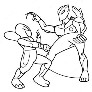 Ultraman Fighting Alien Monster Coloring Page 21853-17277