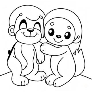 Caring Friends Sharing Coloring Page 21883-17292