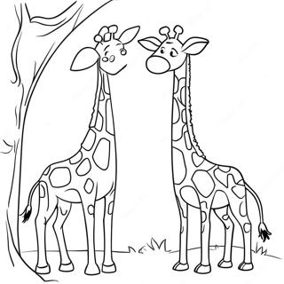 Realistic Giraffe Coloring Pages