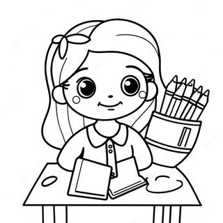 Cute Teacher Coloring Page 21932-17332