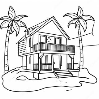 Beach House Coloring Page 21952-17346