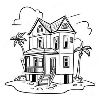 Beach House Coloring Page 21952-17347