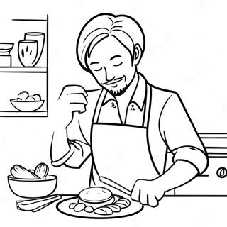 Sanji Cooking Delicious Meals Coloring Page 22022-17402