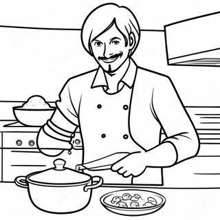 Sanji Cooking Delicious Meals Coloring Page 22022-17404