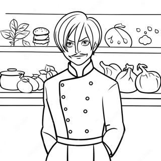 Sanji In Stylish Chef Outfit Coloring Page 22023-17410